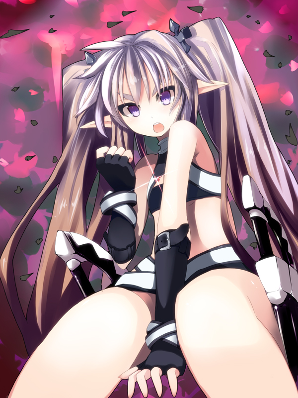 1girl, :o, agarest_senki, agarest_senki_(series), breasts, clenched_hand, fingerless_gloves, fyuria