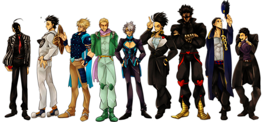 6+boys, black_hair, blonde_hair, caesar_anthonio_zeppeli, caesar_anthonio_zeppeli_(cosplay), character_request, cosplay, diavolo