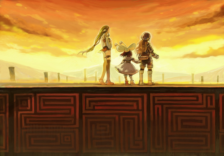 dress, end_of_the_world, feena, grandia, grandia_i, green_hair, hair_ornament, highres