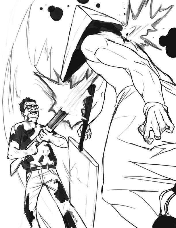 blood, crossover, gun, hank_hill, king_of_the_hill, pyramid_head, silent_hill, sketch