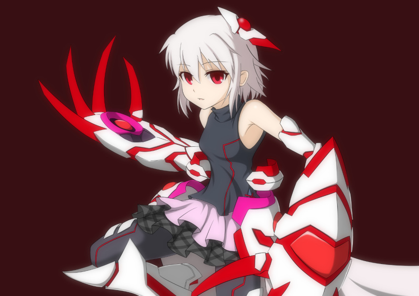 1girl, altair_floone, borrowed_character, hima38, original, red_eyes, short_hair, simple_background