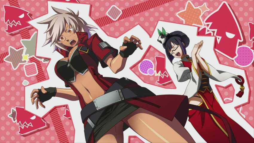 blazblue, breasts, bullet_(blazblue), cleavage, fingerless_gloves, gloves, lao_jiu, large_breasts