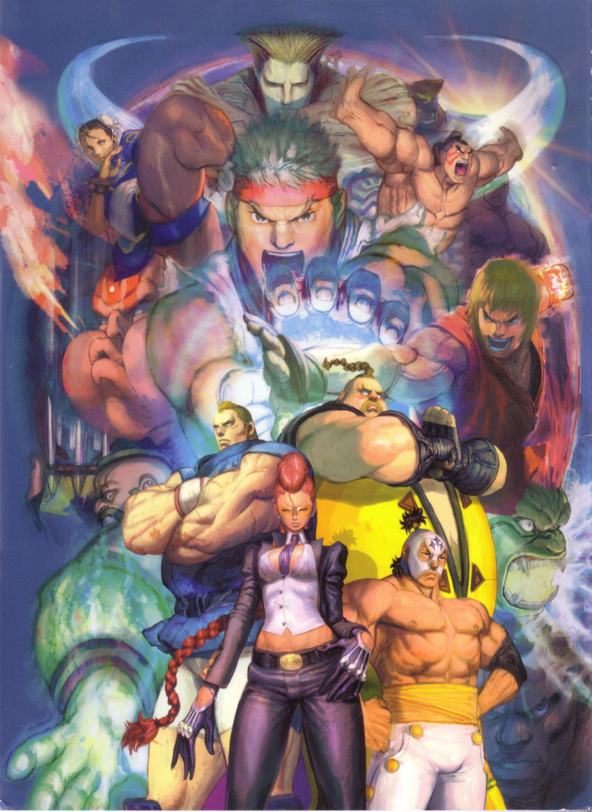 absurdres, balrog, blanka, chun-li, crimson_viper, dhalsim, el_fuerte, guile