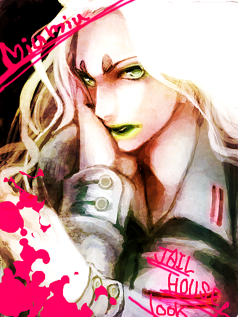 1girl, akizuki_hakuto, green_eyes, jojo_no_kimyou_na_bouken, lips, long_hair, miu_miu, solo