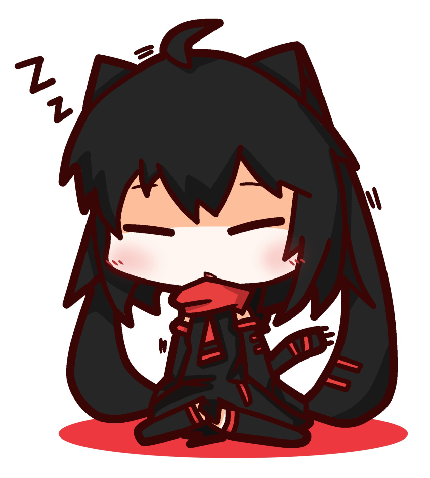 1girl, ahoge, animal_ears, black_hair, blush, cat_ears, cat_tail, claws