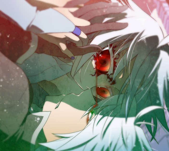 blazblue, blood, hesocha, nu-13, ragna_the_bloodedge, red_eyes