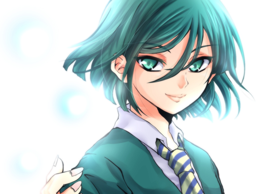 1boy, fate/zero, fate_(series), green_eyes, green_hair, lips, luv-on-luv, necktie