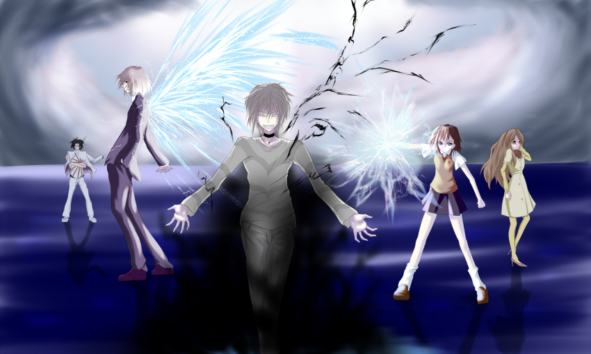 accelerator, biribiri, grin, headband, japan, kakine_teitoku, miguno_shizuri, misaka_mikoto