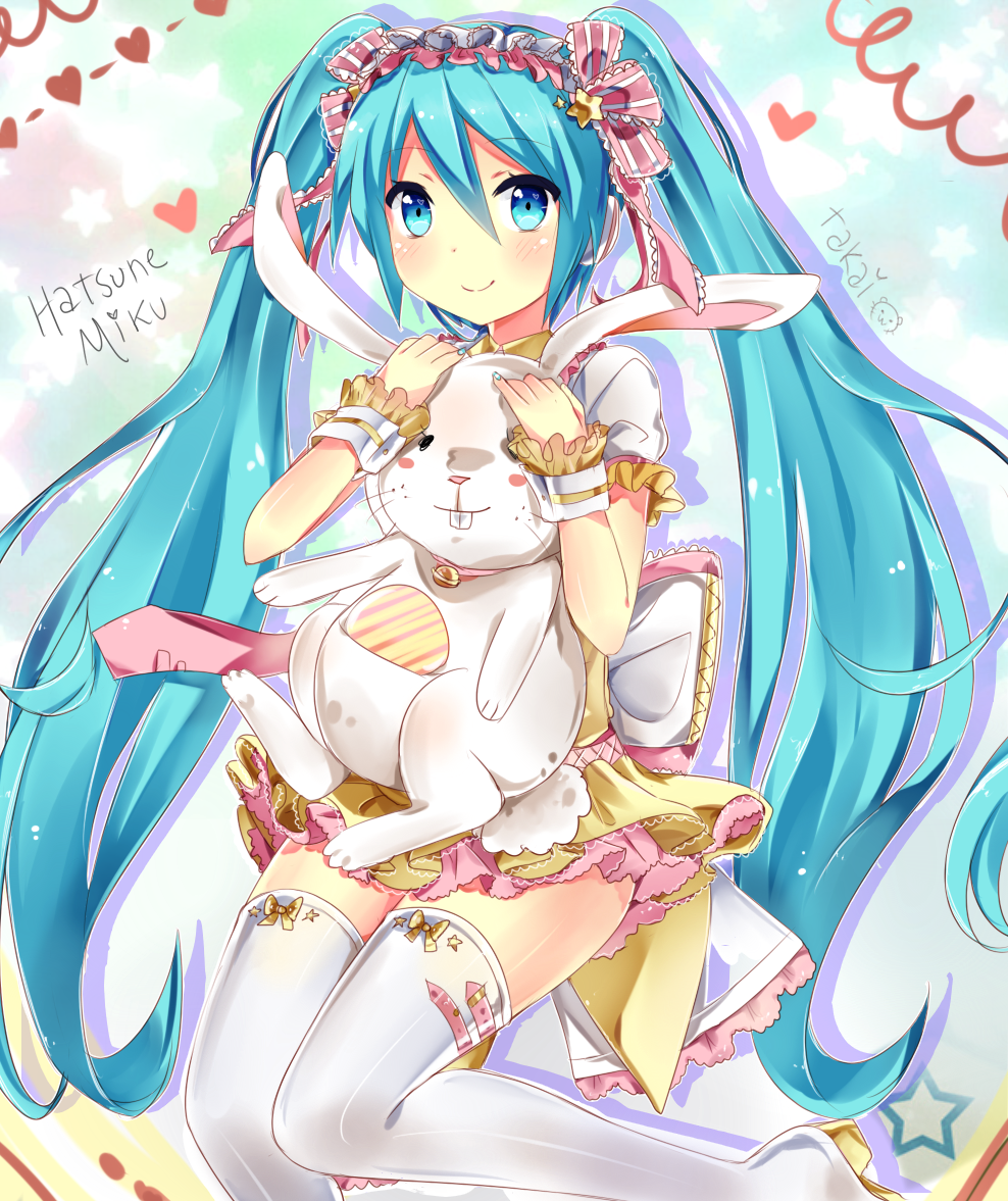 1girl, aqua_eyes, aqua_hair, artist_name, boots, character_name, hatsune_miku, long_hair