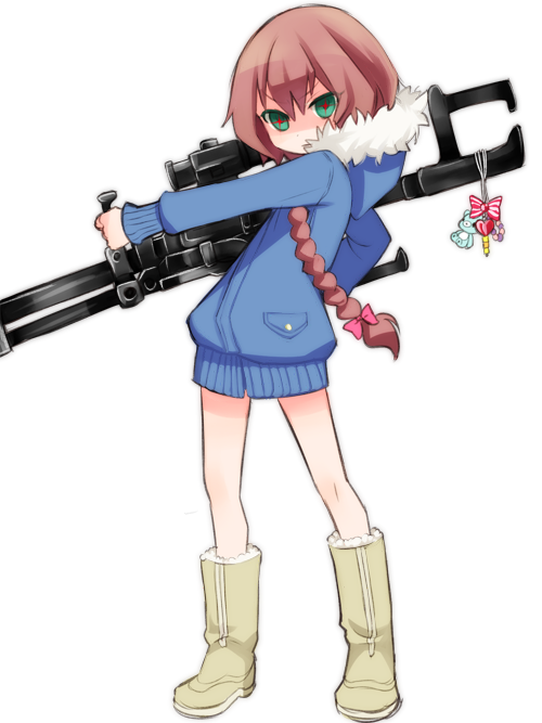 braid, darker_than_black, emdo_(norabbit), gun, norabbit, ptrd-41, rifle, single_braid