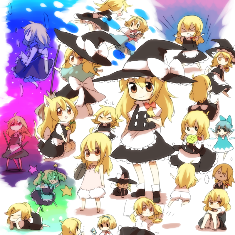 alice_margatroid, animal_ears, blonde_hair, bloomers, braid, bread, cat_ears, child