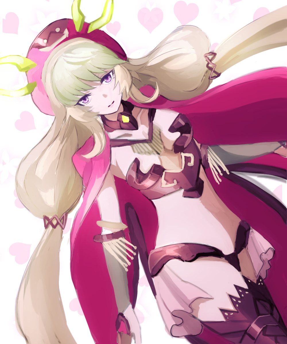 1girl, blonde_hair, breasts, gradient_hair, green_hair, hat, highres, kakumeiki_valvrave