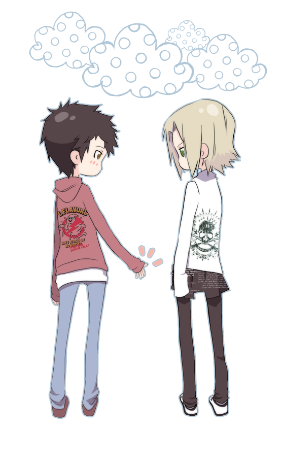 cute, hoddie, holding_hands, male, skirt