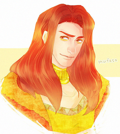 1boy, brown_hair, character_name, jewelry, long_hair, male, mufasa, necklace