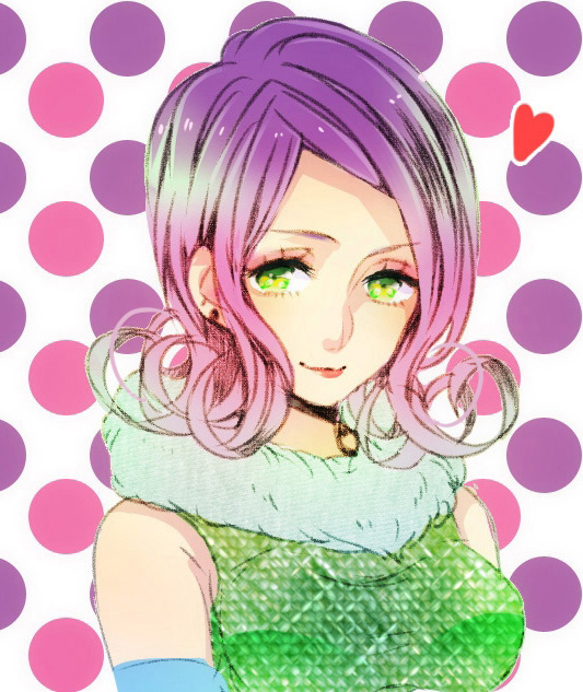 celia_mae, green_eyes, lipstick, makeup, monsters_inc., personification, purple_hair, red_lipstick