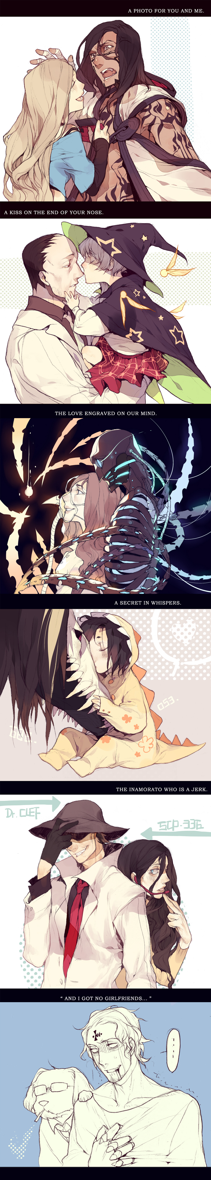 ..., 4boys, 5girls, absurdres, age_difference, alto_clef, annotated, bandages