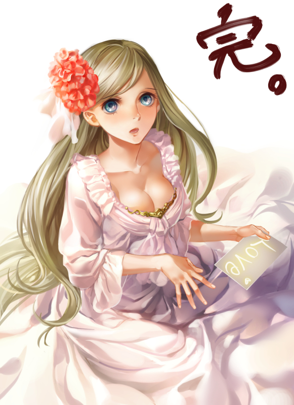 1girl, blonde_hair, blue_eyes, long_hair, ojyou, original, solo