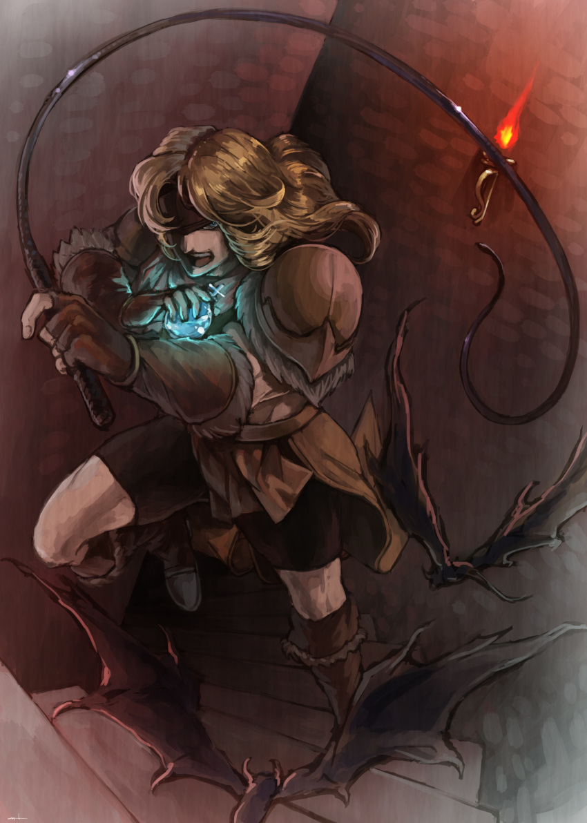 1boy, absurdres, bandana, bat, blonde_hair, boots, castlevania, fingerless_gloves