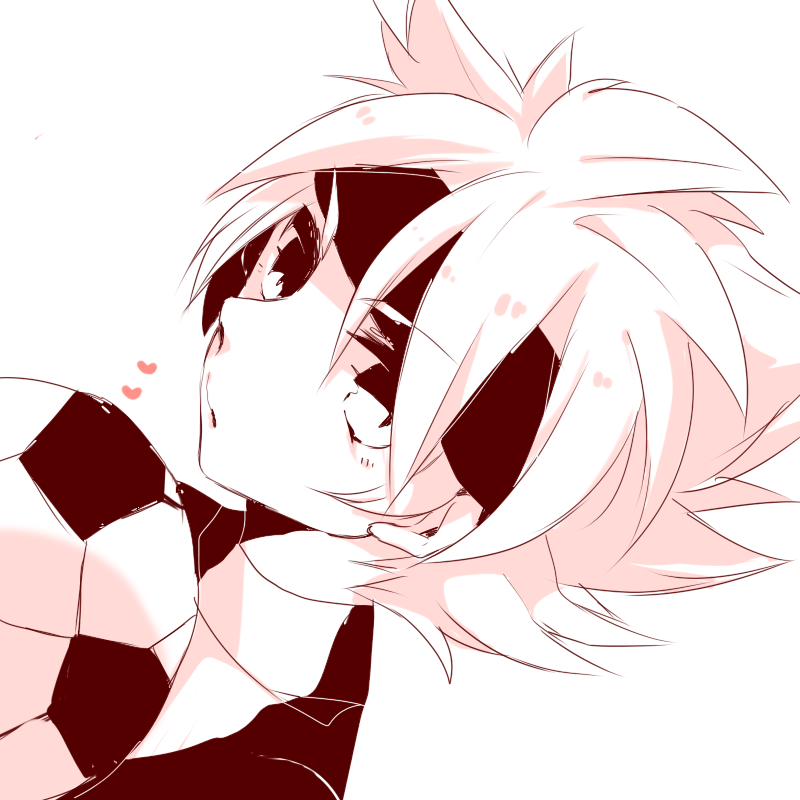 1boy, ball, dutch_angle, face, goalkeeper, headband, heart, ibuki_munemasa