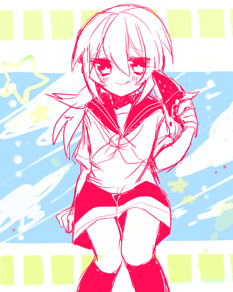 1boy, blush, inazuma_eleven_(series), inazuma_eleven_go, kirino_ranmaru, long_hair, male, monochrome