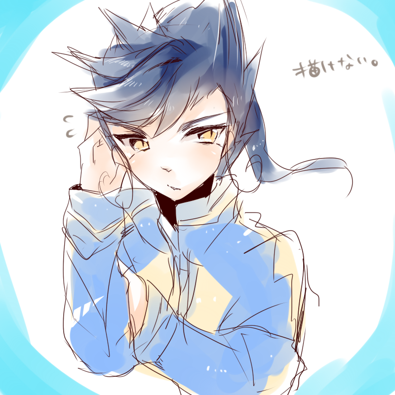 1boy, blue_hair, bust, inazuma_eleven_(series), inazuma_eleven_go, male, raimon, solo