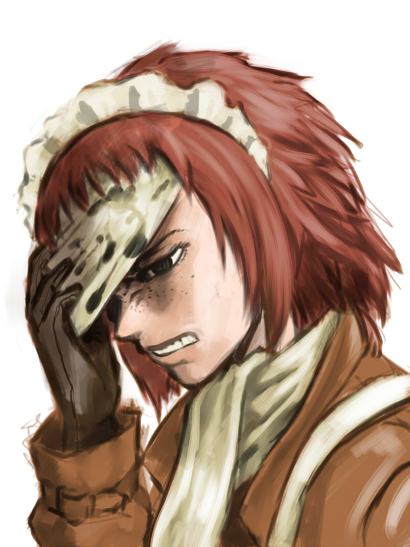 1girl, ceramic_man, dc_comics, female, freckles, genderswap, gloves, maid_headdress