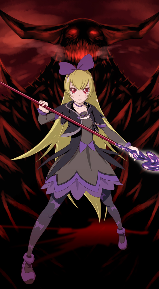 1girl, bat_print, blonde_hair, cropped_jacket, dokidoki!_precure, dress, expressionless, gudon_(iukhzl)