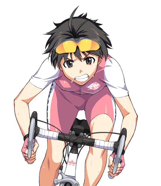 bike_jersey, bike_shorts, black_eyes, black_hair, fingerless_gloves, gloves, idolmaster, kikuchi_makoto