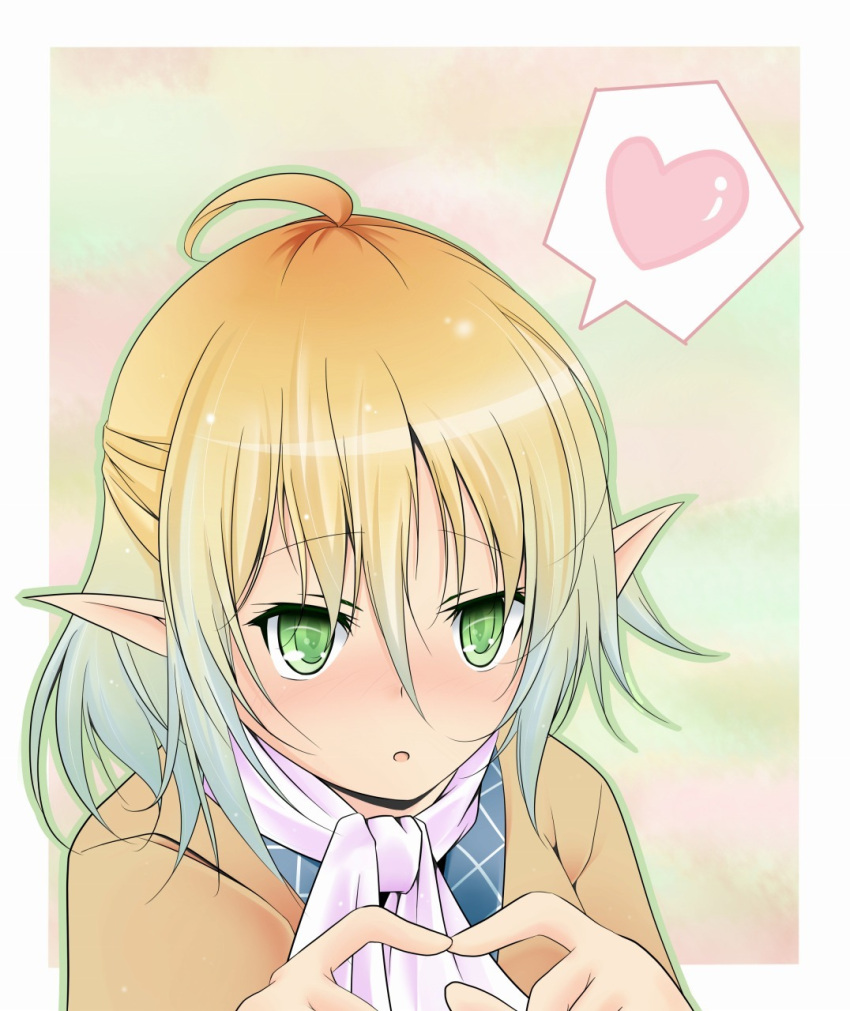 1girl, ahoge, gradient_hair, green_eyes, heart, highres, mizuhashi_parsee, multicolored_hair