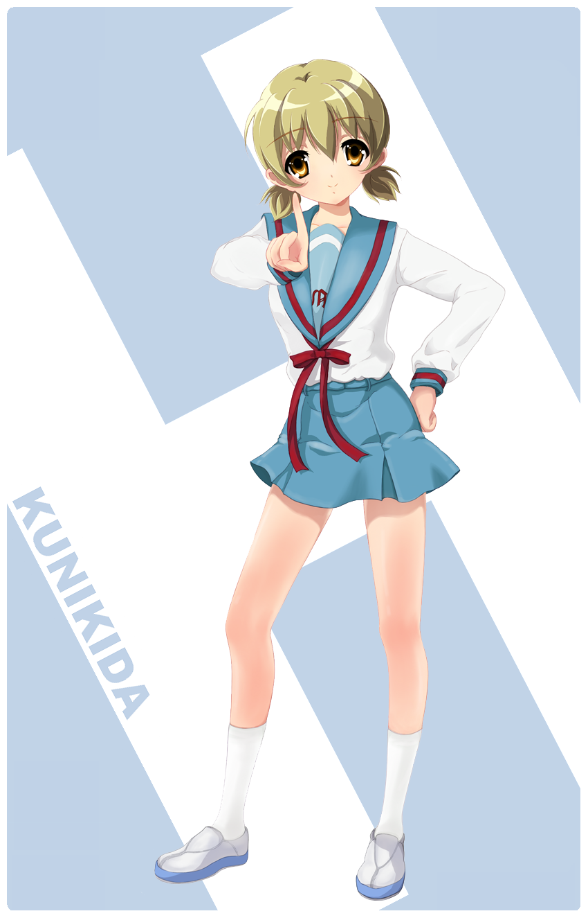 brown_hair, genderswap, hand_on_hip, hands, highres, kunikida, kunikida_(female), legs