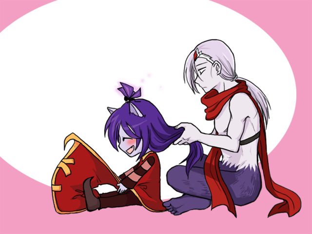 alternate_hairstyle, animal_ears, blush, fang, feet, green_dew, league_of_legends, lulu_(league_of_legends)