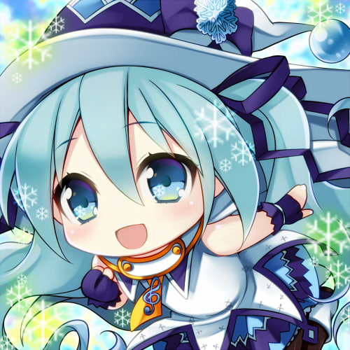 1girl, aqua_eyes, aqua_hair, chibi, hat, hatsune_miku, lowres, magical_girl