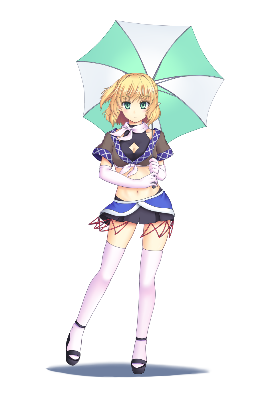 1girl, adapted_costume, breasts, cleavage, cleavage_cutout, elbow_gloves, gloves, gomi_(gomitin)