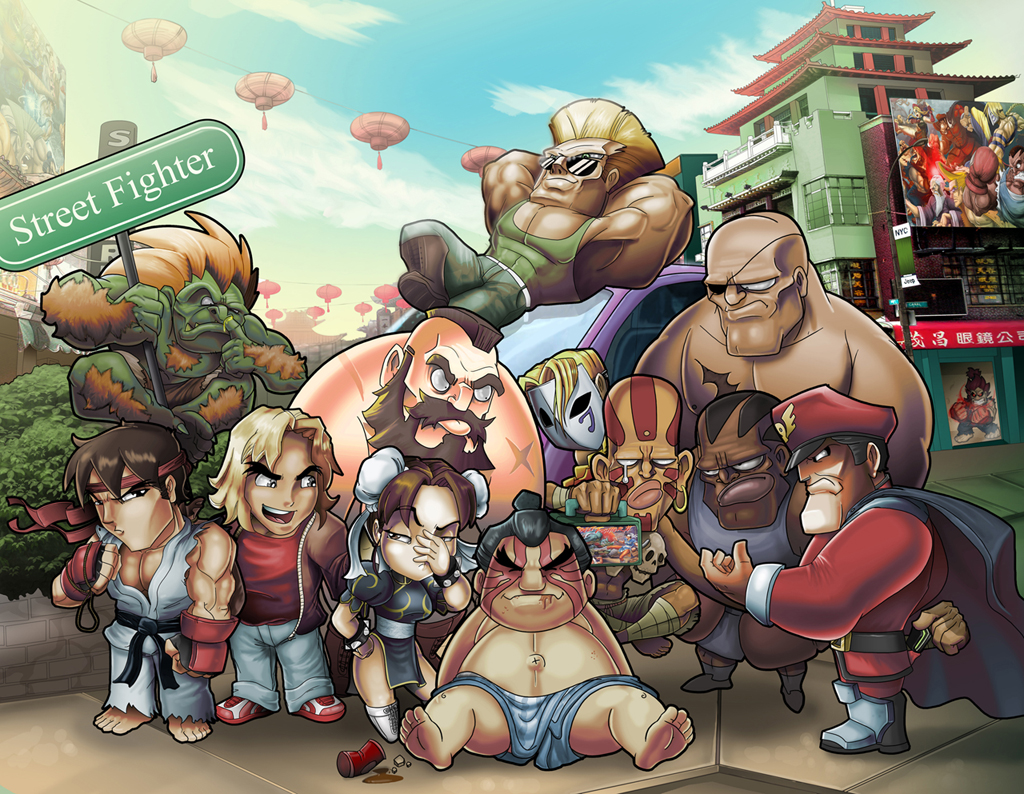 akuma, balrog, beard, beret, black_hair, blanka, blonde_hair, blue_eyes, boxing_gloves, braid, brown_eyes, brown_hair, bun_cover, cammy_white, capcom, chibi, chun-li, daniel-velez, dark_skin, dhalsim, double_bun, edmond_honda, eyepatch, facial_hair, facial_mark, fur, gen_(street_fighter), gouki, green_skin, guile, hat, headband, ken_masters, long_hair, lunchbox, m_bison, mask, mohawk, muscle, no_legwear, orange_hair, red_eyes, red_hair, redhead, ryu, ryuu_(street_fighter), sagat, scar, single_braid, street_fighter, sunglasses, teardrop, vega, white_hair, yellow_eyes, zangief