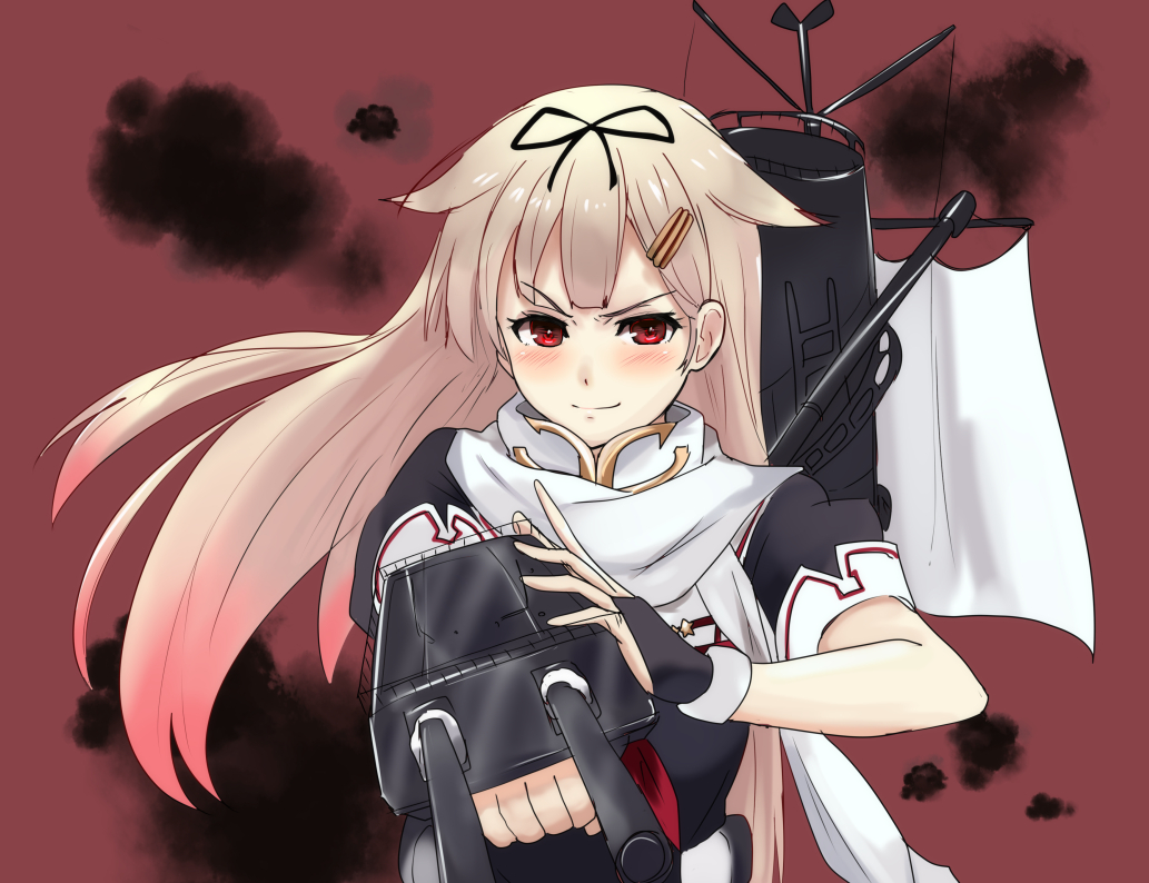 1girl, blonde_hair, bow, gloves, hair_bow, hair_ornament, hair_ribbon, hairclip