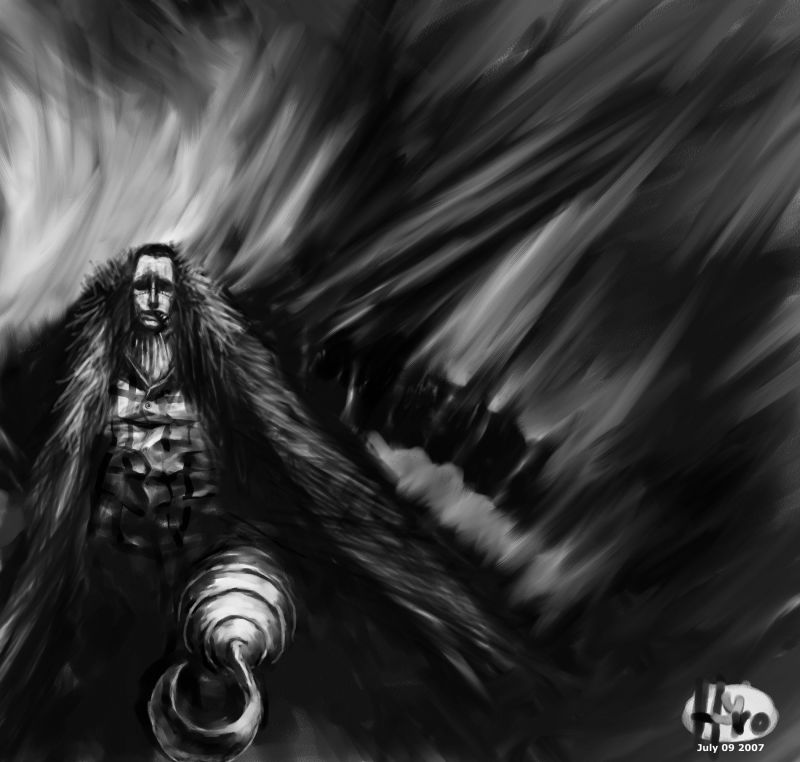 1boy, cigar, cravat, dated, fur_coat, hook_hand, hyrohiku, male