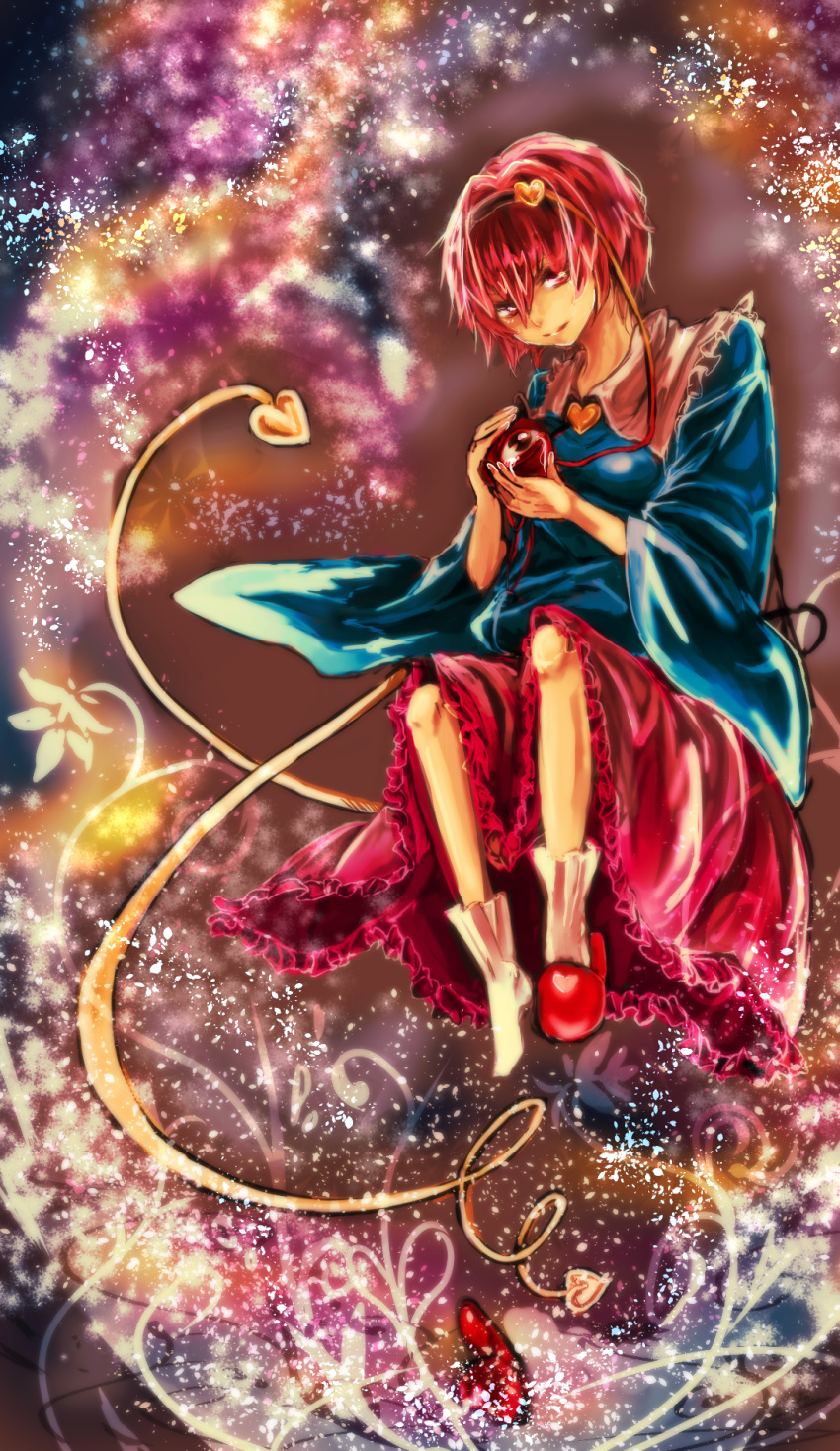 1girl, ankle_socks, atena_(k-kzk1842), blouse, crying, floating, footwear_removed, headband