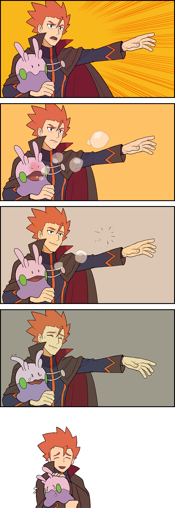 1boy, 5koma, brown_eyes, bubble, cape, comic, emphasis_lines, gojya