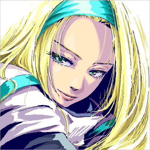 1girl, blonde_hair, blue_eyes, face, forehead, guilty_gear, hairband, kai_(lisalisa1983)