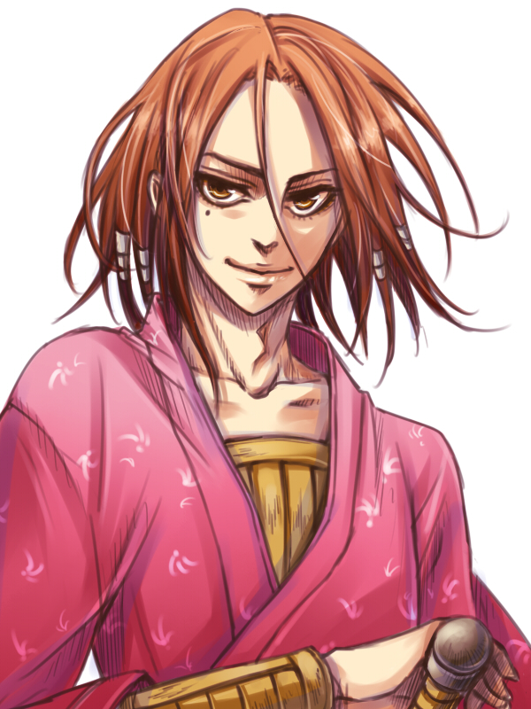 1boy, brown_eyes, brown_hair, hair_ornament, hair_tubes, human-2nd, kingdom, long_hair