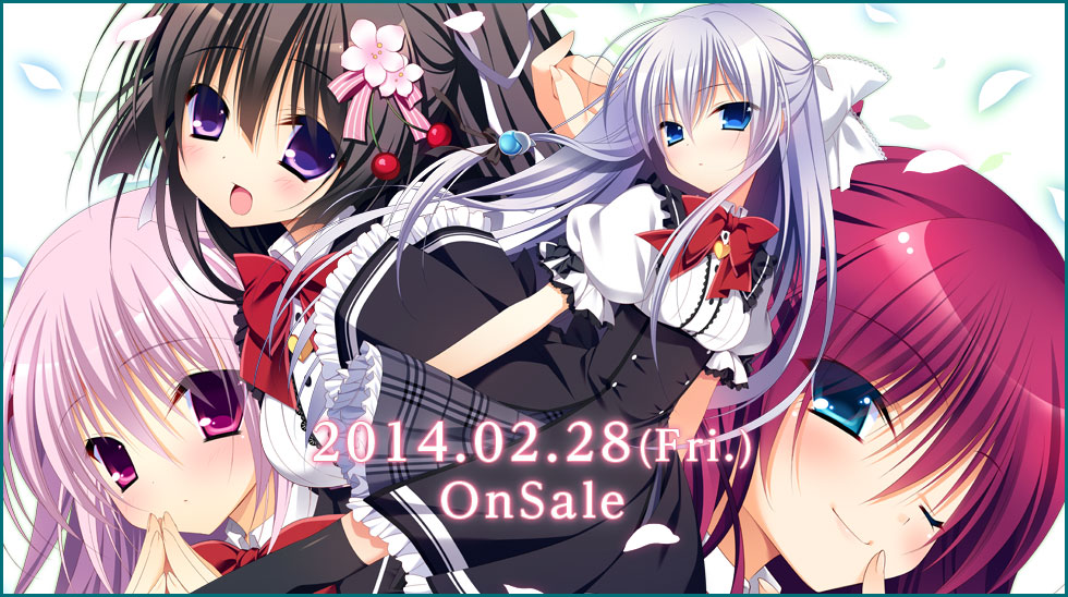 4girls, artist_request, ayashino_kagari, black_hair, flower, hair_ornament, hinako_nanami, innocent_girl