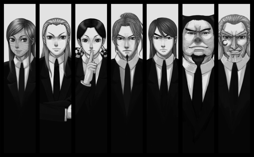 6+boys, a-liver, absurdres, beard, facial_hair, formal, gohoumei_(kingdom), highres