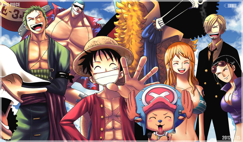 2012, 2girls, 6+boys, afro, antlers, bikini_top, black_hair, blonde_hair