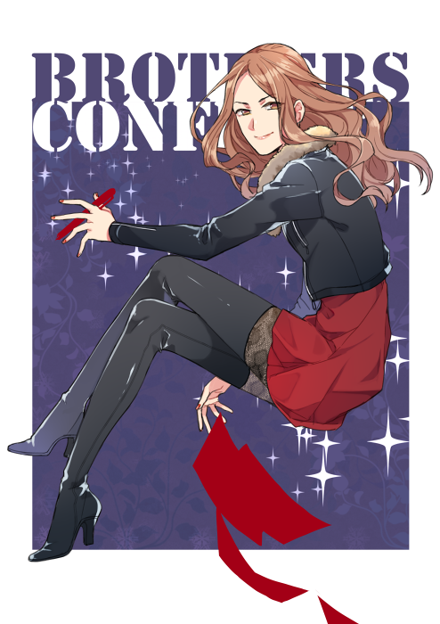 1boy, asahina_hikaru_(brothers_conflict), azuki_neko, boots, brothers_conflict, brown_eyes, brown_hair, copyright_name