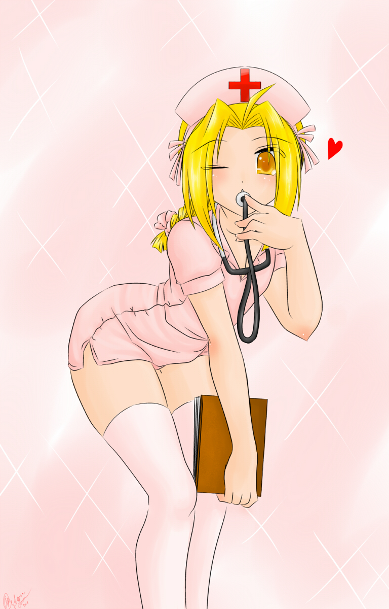 <3, bent_over, blonde_hair, blush, boy, cross, crossdressing, edward_elric