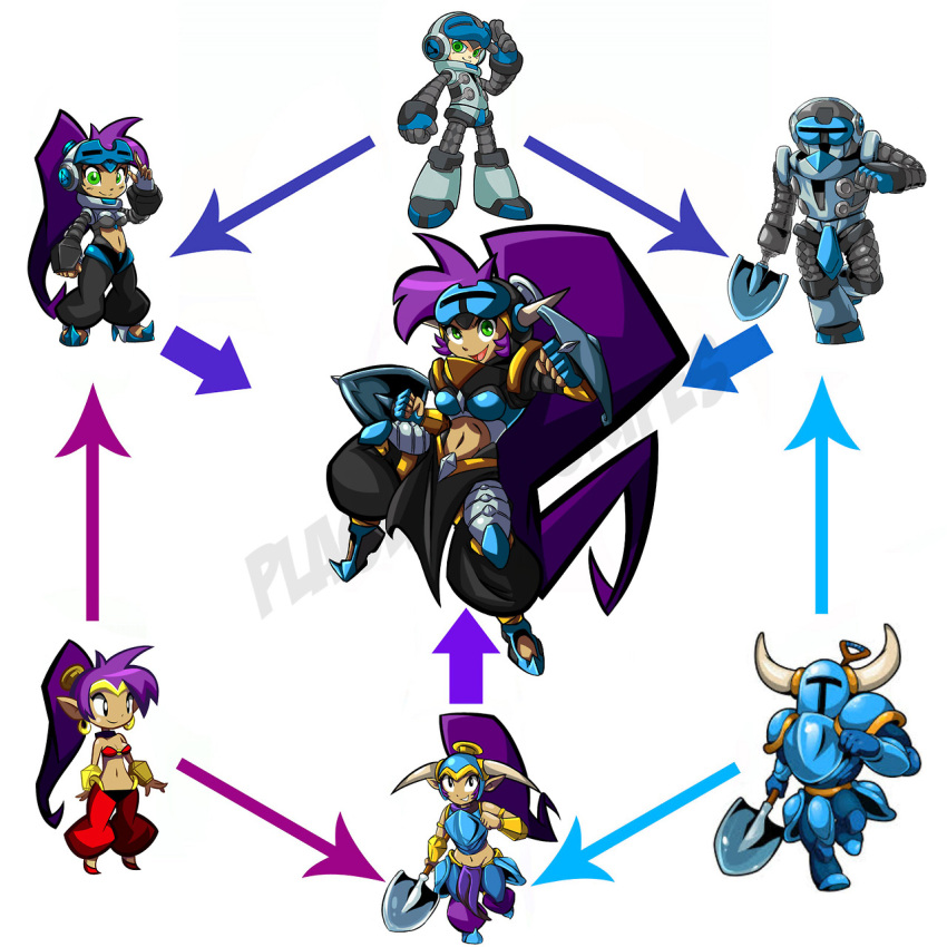 beck_(mighty_no._9), crossover, dual_wielding, fusion, green_eyes, highres, horned_helmet, kickstarter