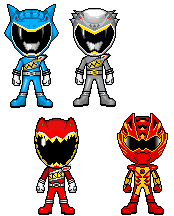 4boys, artist_request, geki_red, juuken_sentai_gekiranger, kyoryu_cyan, kyoryu_grey, kyoryu_red, male, multiple_boys, super_sentai, tagme, zyuden_sentai_kyoryuger