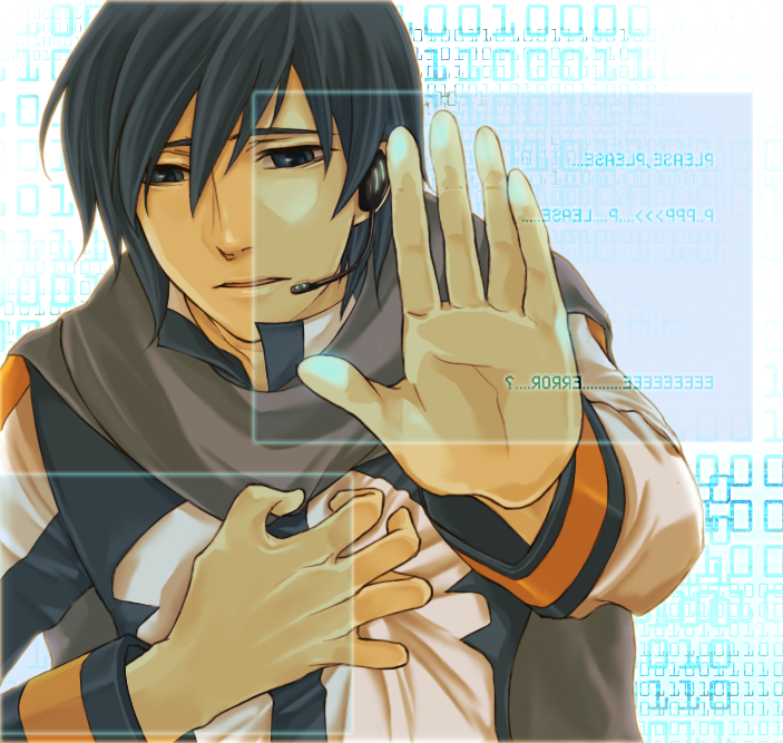 1boy, artist_request, blue, blue_eyes, blue_hair, error_message, hand_on_own_chest, hand_over_heart