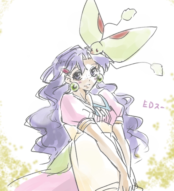 1girl, earrings, freckles, grandia, grandia_i, green_eyes, hamagurihime, jewelry