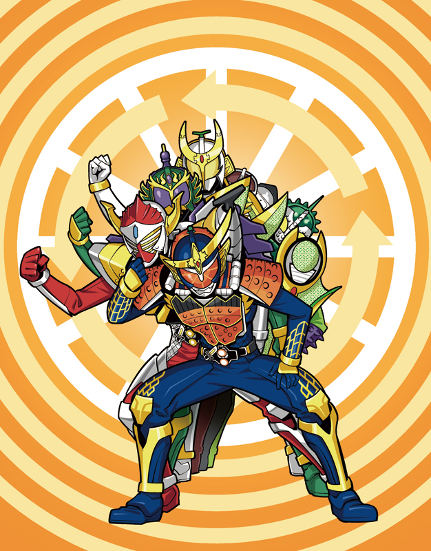5boys, armor, belt, choo_choo_train, kamen_rider, kamen_rider_baron, kamen_rider_bravo, kamen_rider_gaim